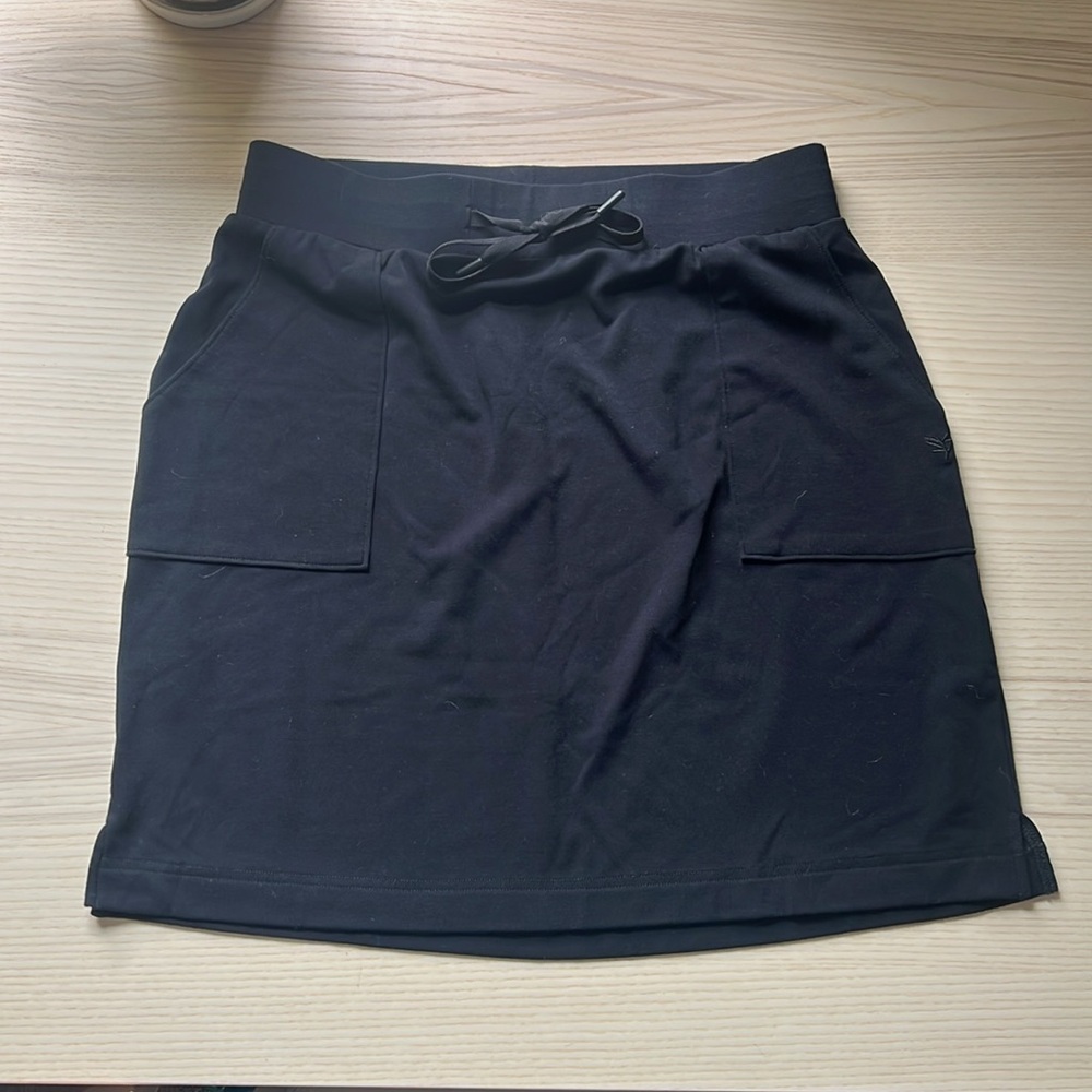 Cozy Earth Brushed Bamboo Pocket Skirt - Black - M